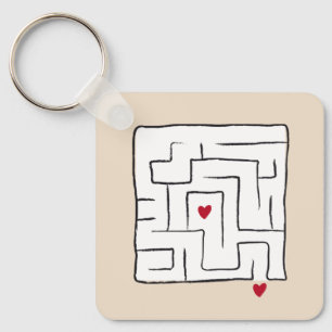 Funny Cute Sweet hand drawn Maze Valentine Gifts Keychain