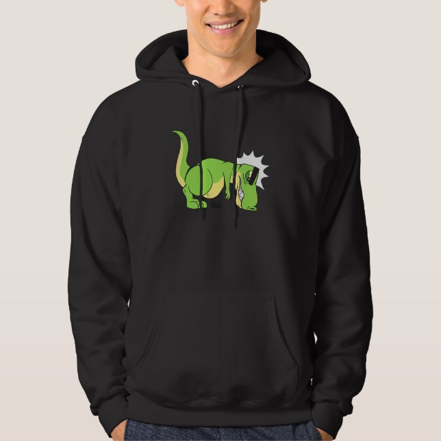 Funny Cute T Rex Hates Push Ups Hoodie (Front)