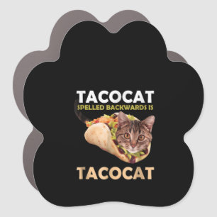 Funny Cute Tacocat Taco Cat Spelled Backward Car Magnet
