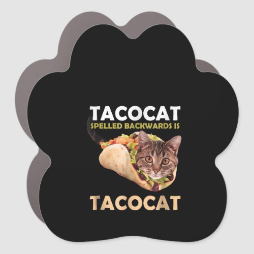 Funny Cute Tacocat Taco Cat Spelled Backward Car Magnet