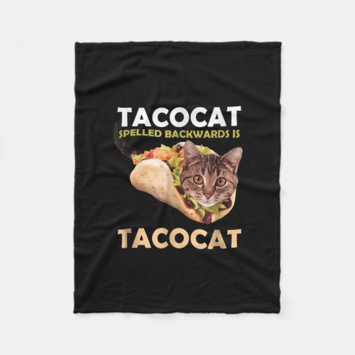 Funny Cute Tacocat Taco Cat Spelled Backward Fleece Blanket
