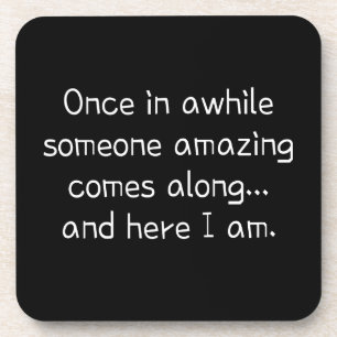 Funny cute teen girl beverage coaster