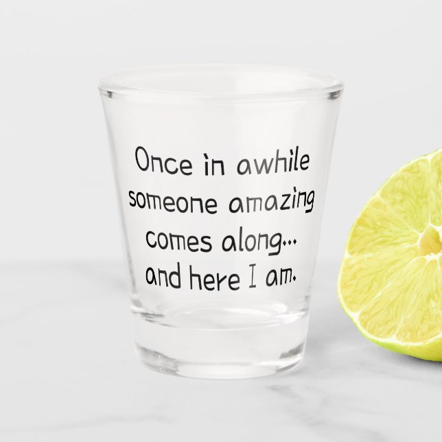 Funny cute teen girl shot glass (Front)