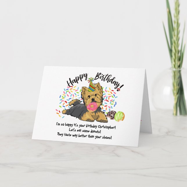 Funny Cute Terrier Pet Dog Birthday Card (Front)