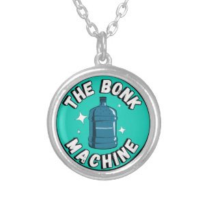Funny Cute the bonk machine /Free Palestine design Silver Plated Necklace