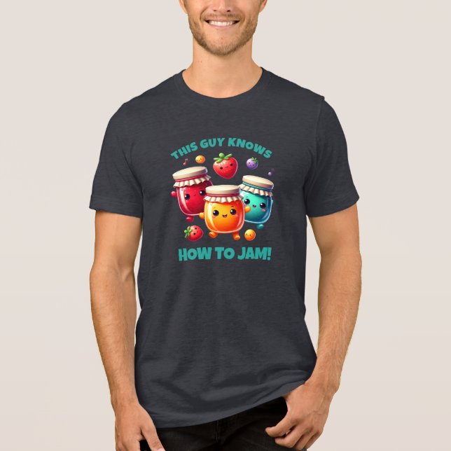 Funny Cute This Guy Knows How to Jam! Tri-Blend Shirt (Front)