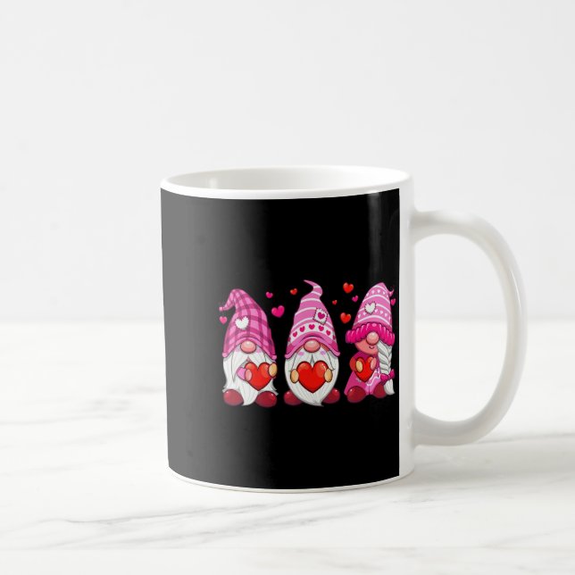 Funny Cute Three Gnomies Nk Hearts Matching Vale  Coffee Mug (Right)