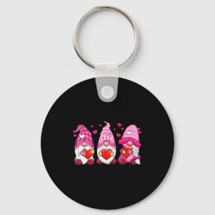 Funny Cute Three Gnomies Nk Hearts Matching Vale Keychain