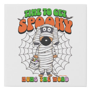 Funny Cute Time to get Spooky Mummy Faux Canvas Print