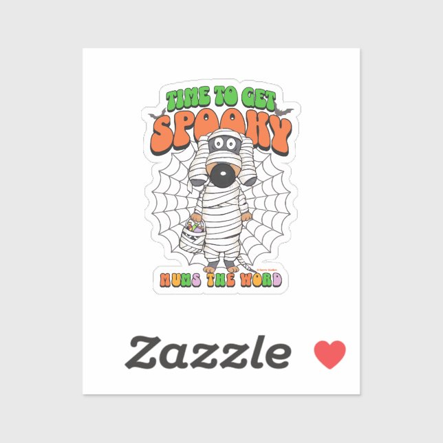 Funny Cute Time to get Spooky Mummy Sticker (Sheet)