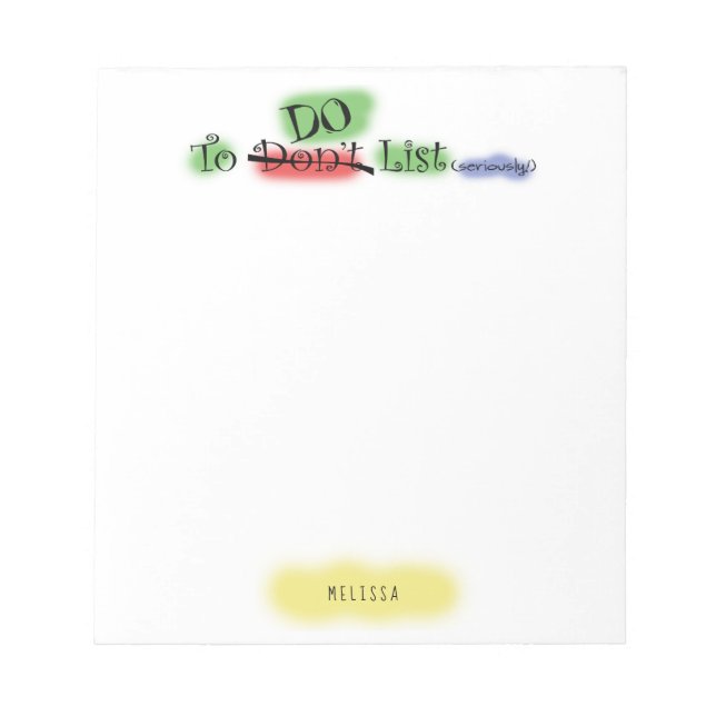 Funny Cute To Do List Personalized Notepad (Front)