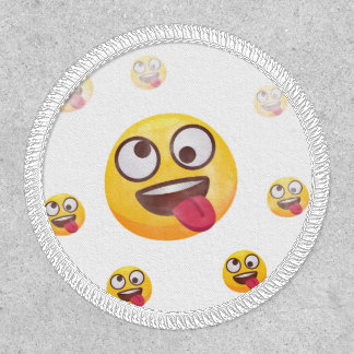 "Funny Cute Tongue-Out Emoji Design" Patch