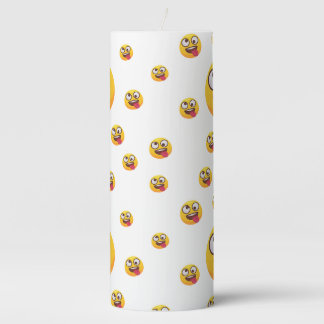 "Funny Cute Tongue-Out Emoji Design" Pillar Candle