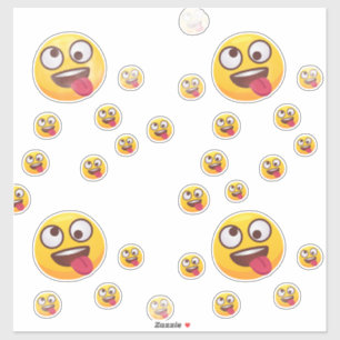 "Funny Cute Tongue-Out Emoji Design" Sticker