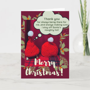 Funny Cute Tortoise Best Friends in Santa hats Card