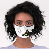 Funny Cute Trendy Cartoon Crazy Black Cat Premium Face Mask (Worn)