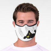 Funny Cute Trendy Cartoon Crazy Black Cat Premium Face Mask (Worn)