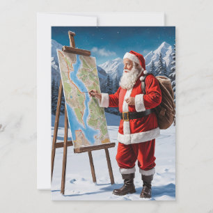 Funny Cute Trendy Red Merry Christmas Santa Claus Holiday Card