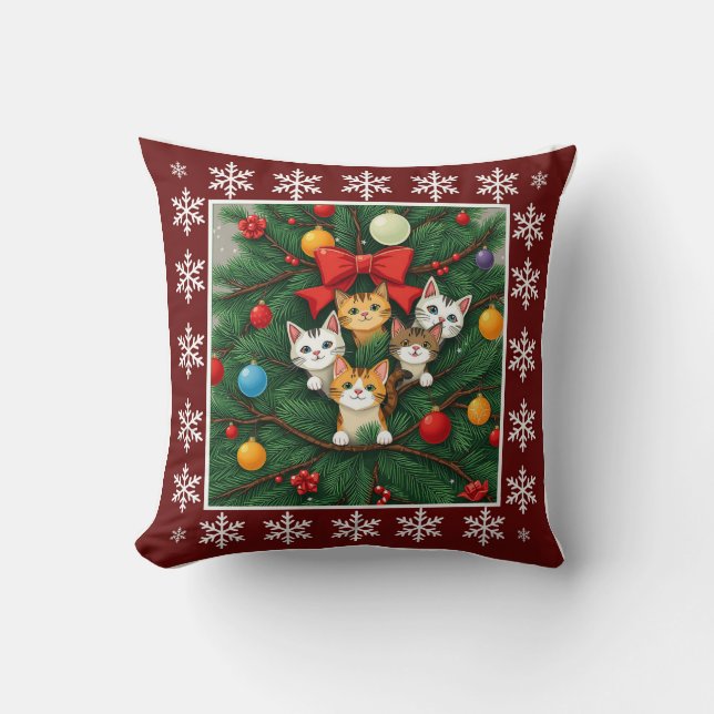 Funny Cute Trendy Stylish elegant Christmas Tree  Throw Pillow (Front)