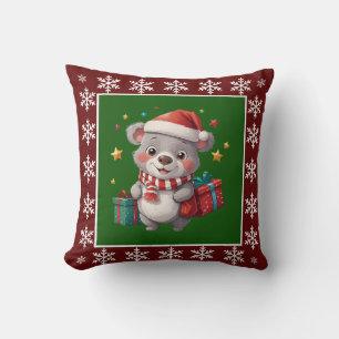 Funny Cute Trendy Stylish Elegant Santa Claus Throw Pillow