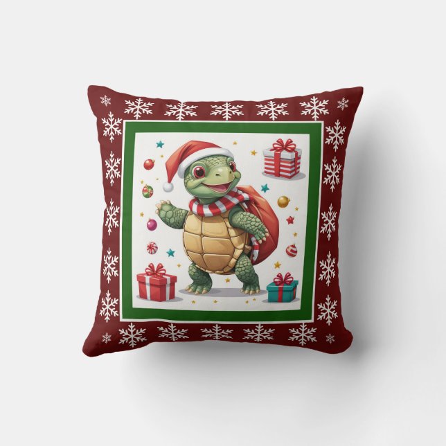 Funny Cute Trendy Stylish Elegant Santa Claus  Throw Pillow (Back)