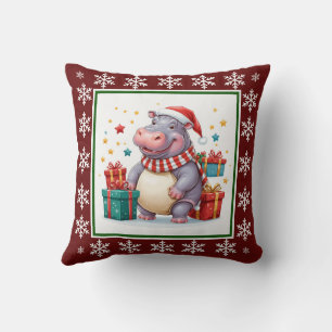 Funny Cute Trendy Stylish Elegant Santa Claus Throw Pillow