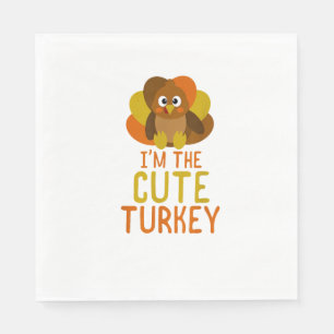 Funny Cute Turkey Family Matching Thanksgiving Napkins