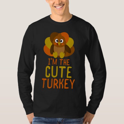 Funny Cute Turkey Family Matching Thanksgiving T_Shirt