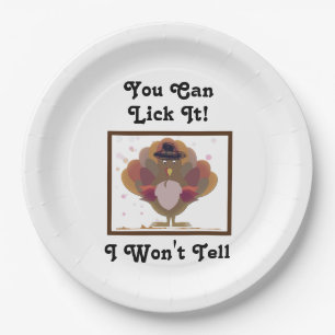 Funny Cute Turkey Thanksgiving Fall Holiday Paper Plates