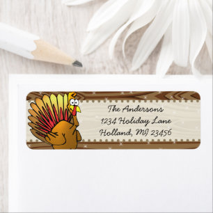 Funny Cute Turkey Thanksgiving Retrun Address Label