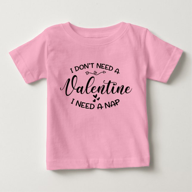 Funny Cute Valentine Baby Unisex Pink Baby T-Shirt (Front)