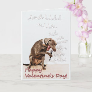 Funny, cute, Valentine's Day, dog singing, fun, Card