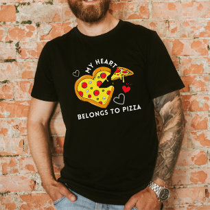 Funny Cute Valentines Day Gift with love and pizza T-Shirt