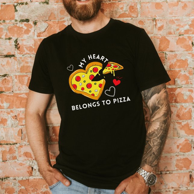 Funny Cute Valentines Day Gift with love and pizza T-Shirt (Creator Uploaded)