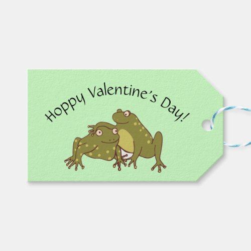 Funny Cute Valentines Day Hoppy Frogs In Love  Gift Tags