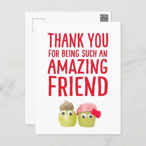 Funny cute vegan amazing friends thank you card