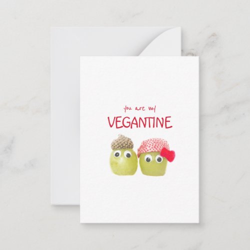Funny cute vegans vegetarians vegantine flat card