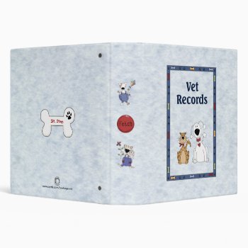 Funny Cute Veterinarian Records File 3 Ring Binder by cowboyannie at Zazzle