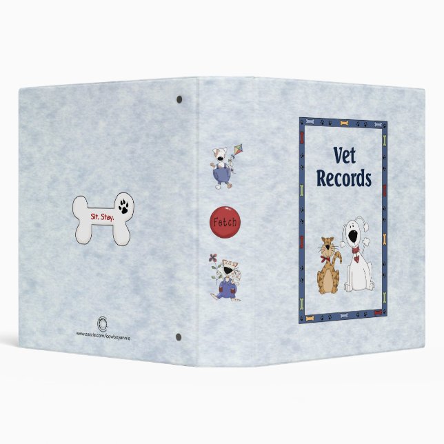 Funny Cute Veterinarian Records File 3 Ring Binder (Background)