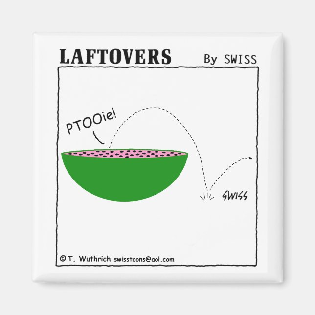 Funny Cute Watermelon Cartoon Art Laftovers Magnet (Front)