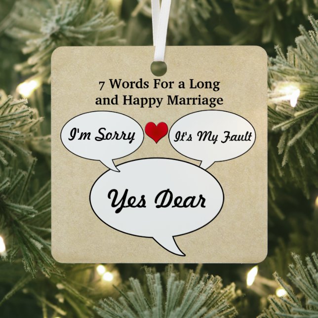 Funny & Cute Wedding Advice Christmas Ornament (Insitu)