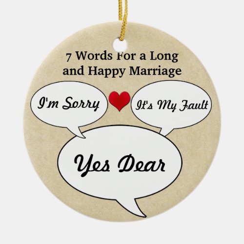 Funny  Cute Wedding Advice Christmas Ornament