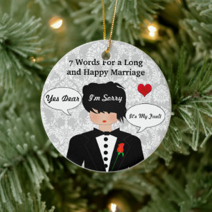Funny & Cute Wedding Advice Christmas Ornament
