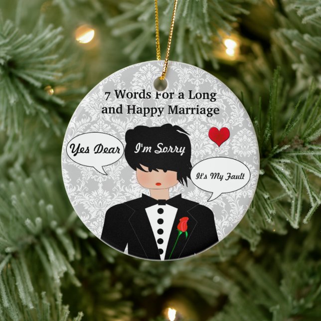 Funny & Cute Wedding Advice Christmas Ornament (Tree)