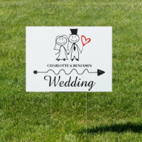 Funny & Cute Wedding directional Yard Lawn