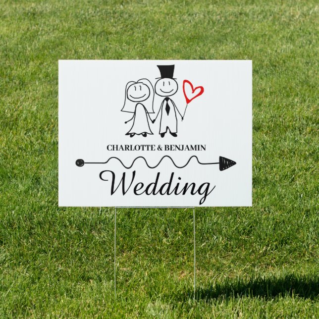Funny & Cute Wedding directional Yard Lawn Sign (Insitu)