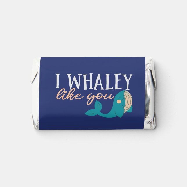 Funny Cute Whale I Really Like You Valentine's Day Hershey's Miniatures (Front)