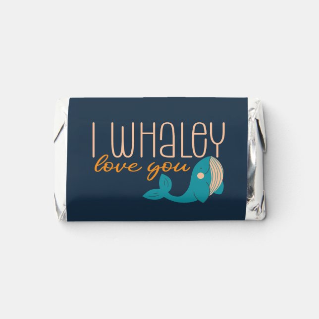 Funny Cute Whale I Whaley Love You Valentine's Day Hershey's Miniatures (Front)