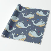 Blue Whale Personalised Baby Shower Wrapping Paper –  HotOffThePressGiftingLtd