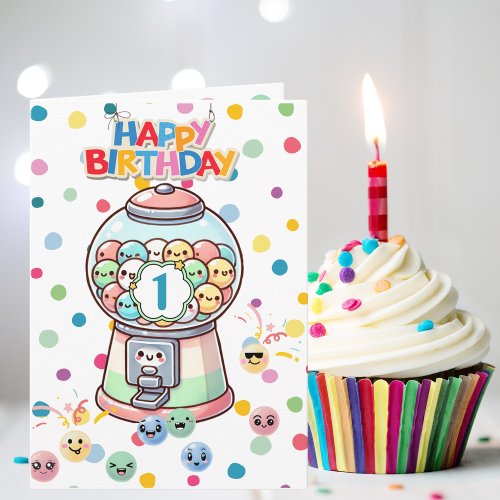 Funny Cute Whimsical Gumball,Custom Kids Birthday